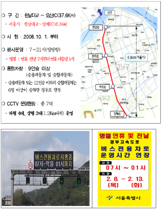 서울시청 설 연휴 고속도로 연장 단속