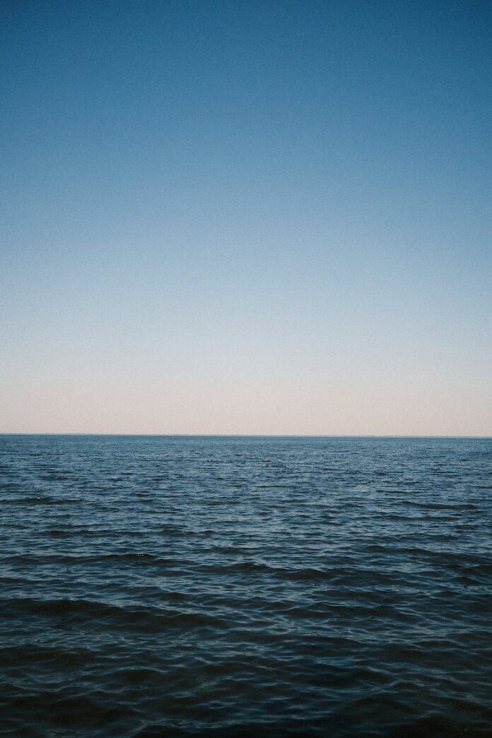 Photo by Vitalii Khodzinskyi Blue ocean meets clear sky at horizon